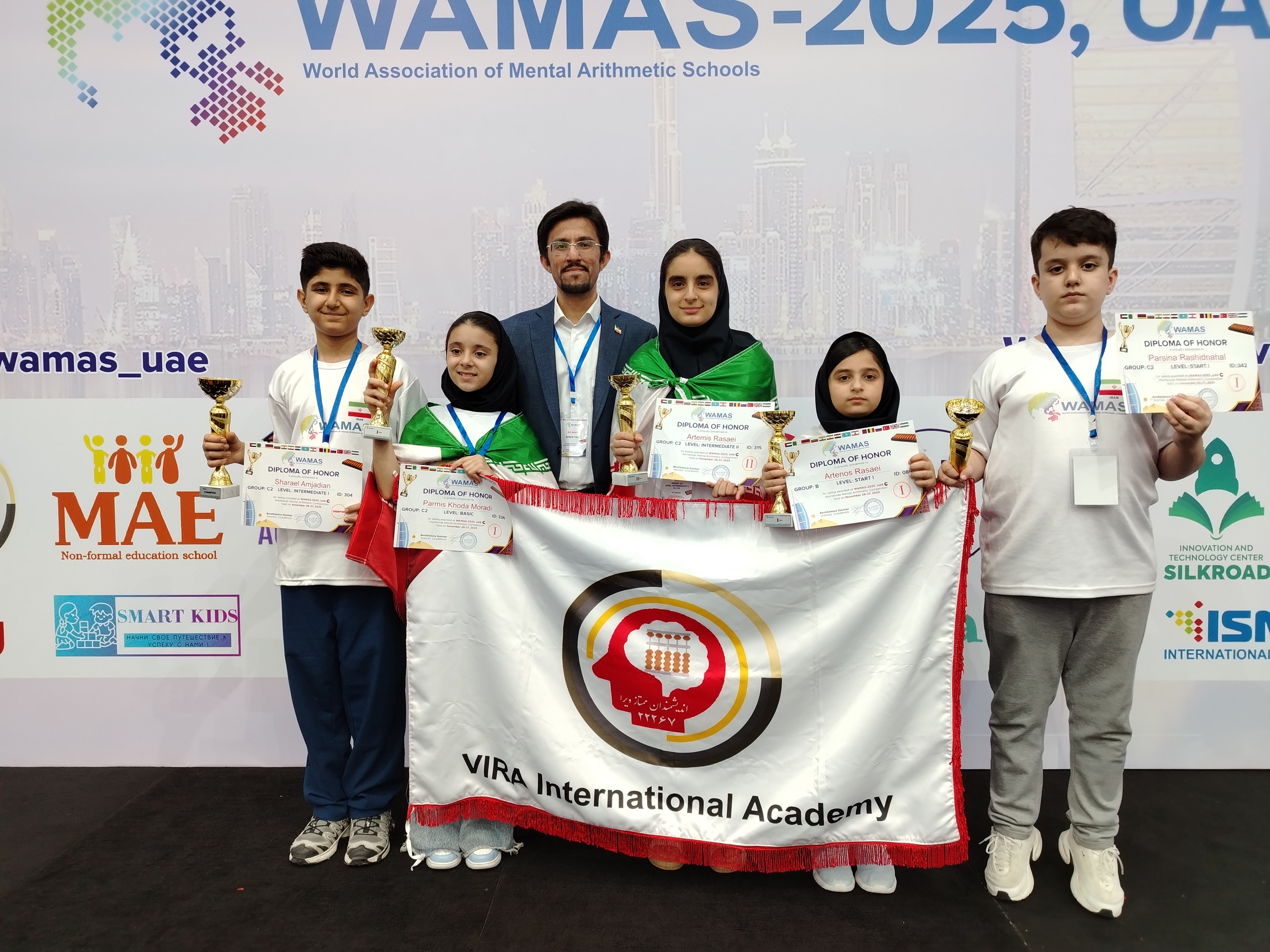 قهرماتی تیم چرتکه و محاسبات ویرا در مسابقات جهانی چرتکه و محاسبات 2025 امارات